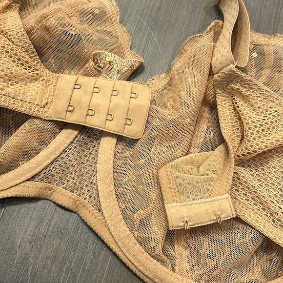 NWT! Chantelle Fleurs Signature Demi Bra - Toffee Sequins - Picture 10 of 13